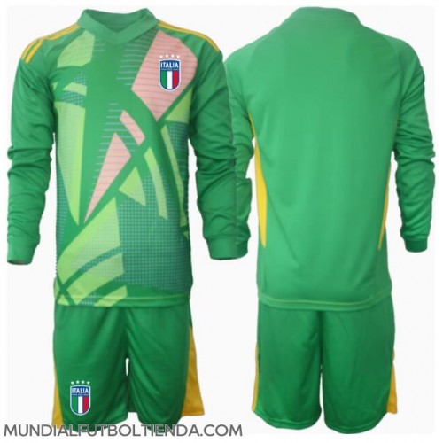 Camiseta Italia Portero Segunda Equipación Replica Eurocopa 2024 para niños mangas largas (+ Pantalones cortos)